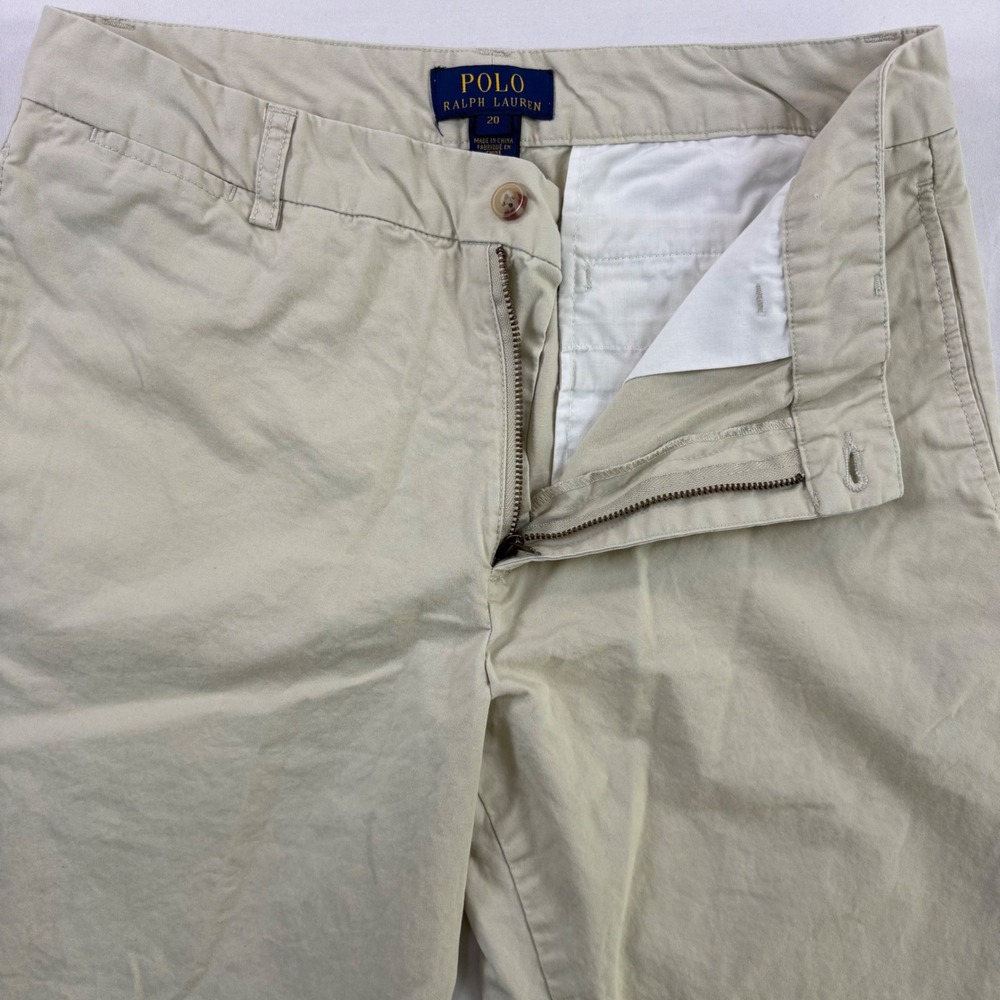 Polo Ralph Lauren Chino Pants Boys 20 Tan Cotton Classic Preppy Khaki - Picture 2 of 11